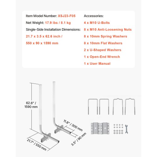 Bådtrailer Guide, 550x90x1590 mm, Stål