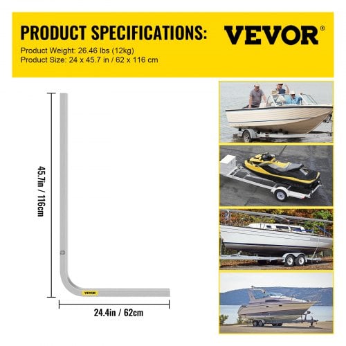 Bådtrailer Guide-Ons, 62x3,8x116,1 cm, Aluminium, Justerbar bredde
