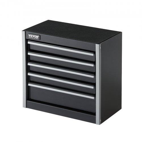 Værktøjskasse, 5-skuffers mini metalskab, 21,8x11,8x20,5 cm, sort, stål