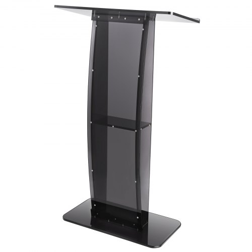 Podium, Akrylstander 68,5x33x119,8 cm, Sort, Opbevaringshylde