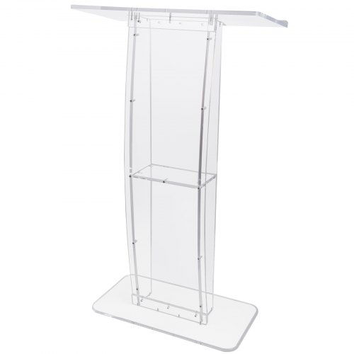 Podium, Akryl Podie Stand 119 cm, Transparent, Opbevaringshylde