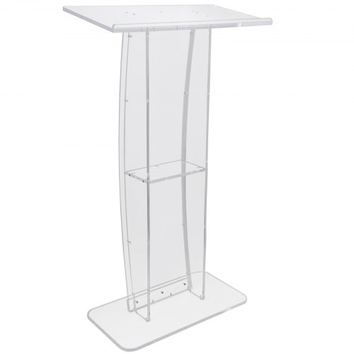 Podium, Akryl Podie Stand 119 cm, Transparent, Opbevaringshylde
