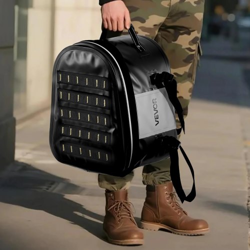 Motorcykel bagtaske, 36x30x23 cm, sort, vandtæt stof