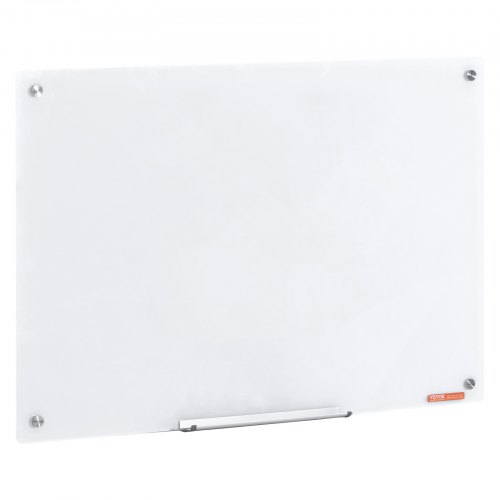 Magnetisk glas whiteboard 90x60x0,4 cm hvid, hærdet glas