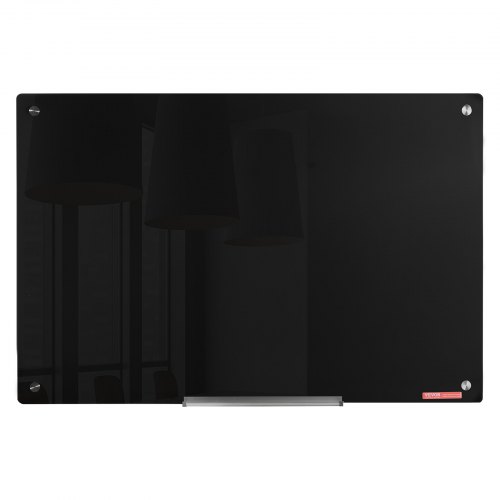 Magnetisk glas whiteboard 60x90x0,4 cm sort, hærdet glas