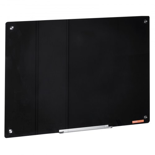 Magnetisk glas whiteboard 60x90x0,4 cm sort, hærdet glas