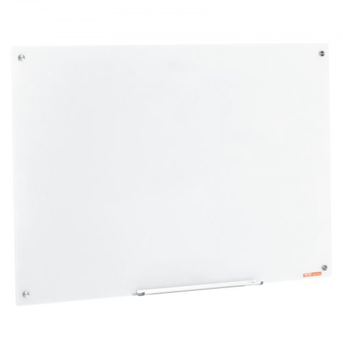 Magnetisk glas whiteboard 120x80x0,4 cm hvid, vægmonteret