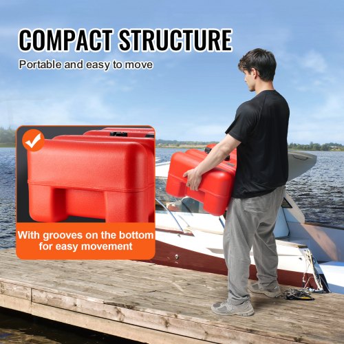 Marin bränsletank, 63x46,5x31 cm, 55L, röd, plast
