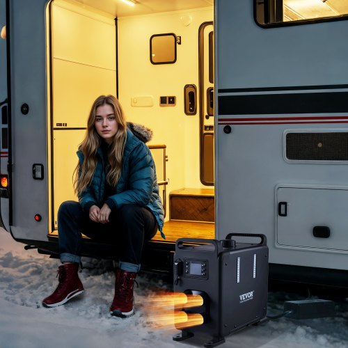 Diesel luftvarmer, 8kW, 12V/24V, Bluetooth, CO-alarm, bærbar varmeenhed