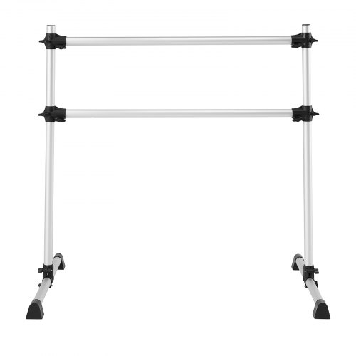 Balletbarre, Aluminium Dobbelt Barre, 126x76x118 cm, Sølv, Justerbar