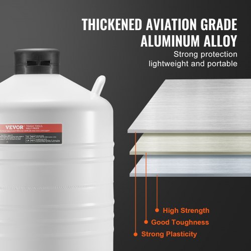 Flydende Nitrogentank 44,9x74,5 cm Aluminiumlegering, kryogen opbevaring