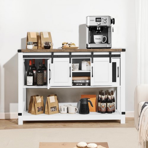 Kaffebar skab, 120x39,8x83 cm, brun, opbevaring