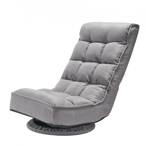 Gulv Gaming Stol, 55,8x55x77 cm, Grå, Justerbar Sammenklappelig