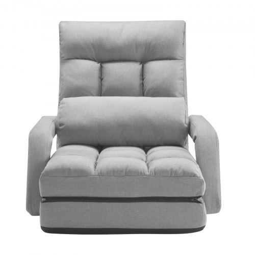 Gulvstol, 64x63x69 cm, Grå, Justerbar Foldesofa