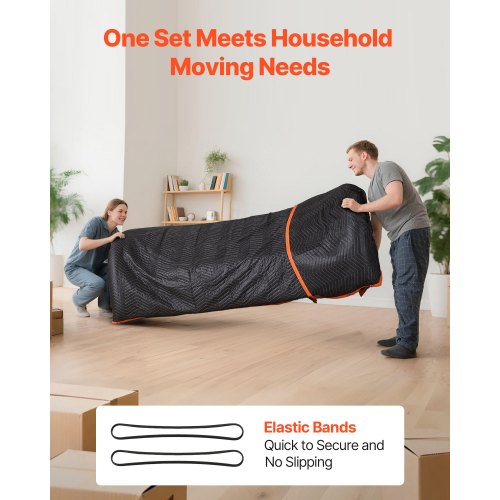 Flyttetæppe, 182,9x101,6 cm, Sort, Bomuldsfyld, Kraftig Nonwoven-stof