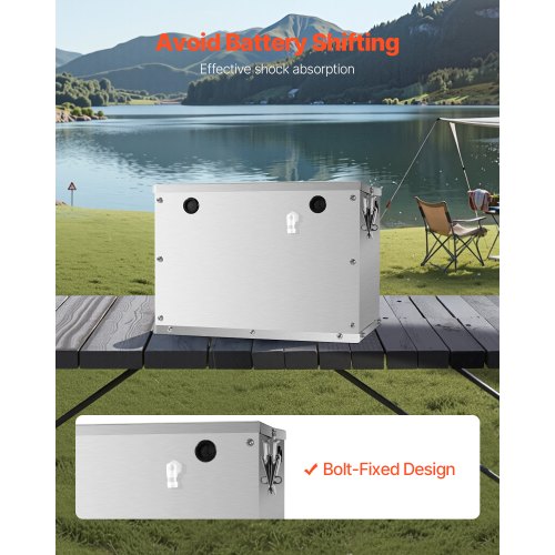 Batteriboks, aluminiumlegering, 35x24x25,5 cm, opbevaringskasse