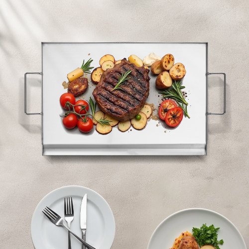 Grillplade, 58,5x40,6 cm, Rustfrit Stål, Flad Top Stegeplade