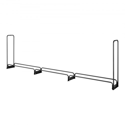 Brændestativ med overtræk, 386x36x117 cm, Sort, Stål, Udendørs opbevaring