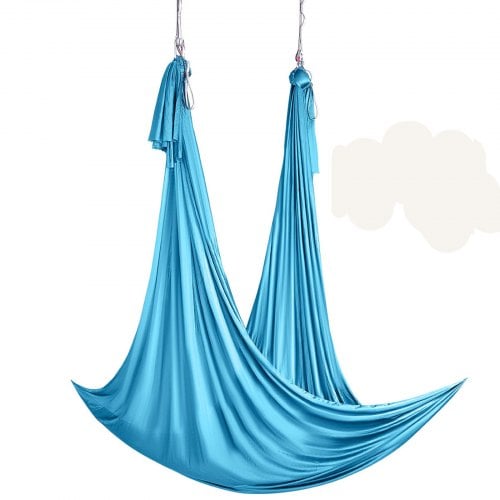 Aerial Yoga Hængekøje, 5x2,8 m, Blå, Nylonstof