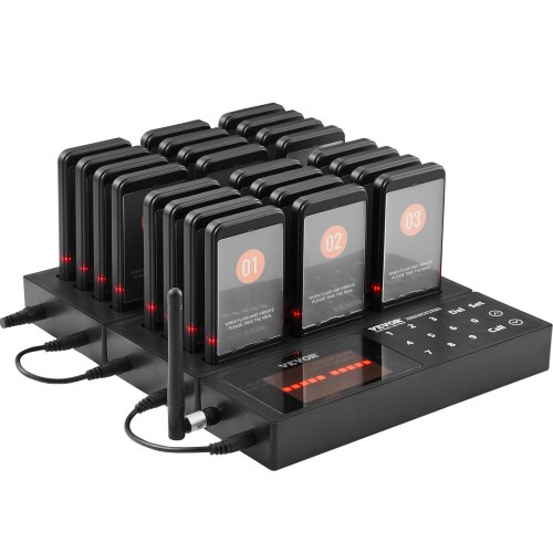 Restaurant Pager System, Trådløs 400m Lang Rækkevidde, 24 Søgere, Sort, Kaldeenhed Restaurant Pager System, Trådløs 400m Lang Rækkevidde, 24 Søgere, Sort, Kaldeenhed