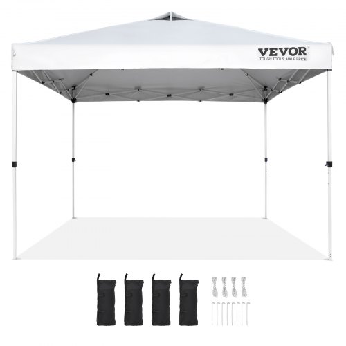Pavillon, 304,8x304,8 cm, Hvid, Bærbar Opbevaring