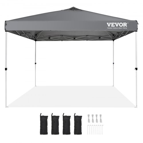 Canopy-teltta, 304,8x304,8 cm, tummanharmaa, vedenpitävä ulkosuoja