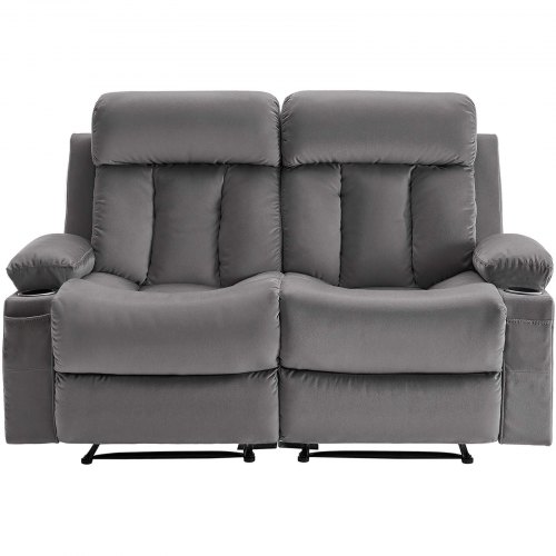 Loveseat recliner sofa, 90,3x165,5x87 cm, grå, velour