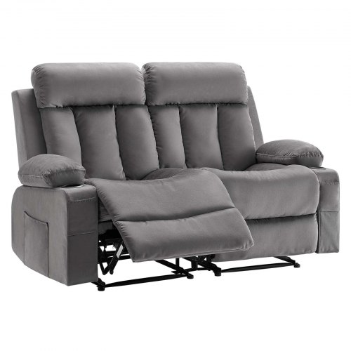 Loveseat recliner sofa, 90,3x165,5x87 cm, grå, velour