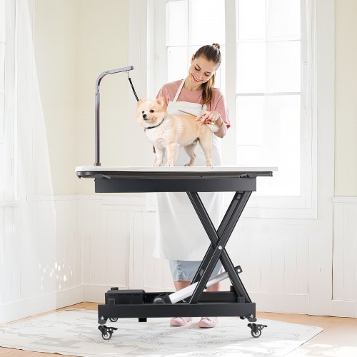 Elektrisk løftebord, 76x44 cm højdejusterbar platform, sort, materialehåndtering