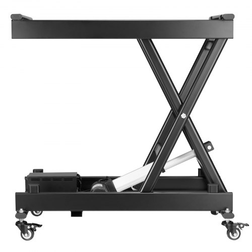 Elektrisk løftebord, 76x44 cm højdejusterbar platform, sort, materialehåndtering