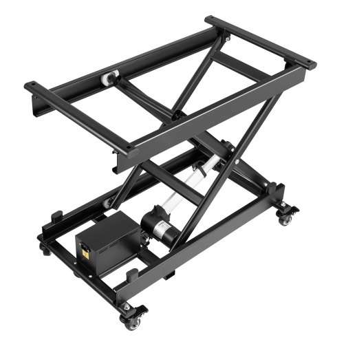 Elektrisk løftebord, 76x44 cm højdejusterbar platform, sort, materialehåndtering