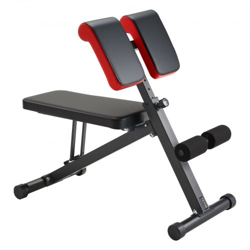 Vægtbænk, Justerbar Foldbar Romersk Stol, 150 kg, Sort, Stål