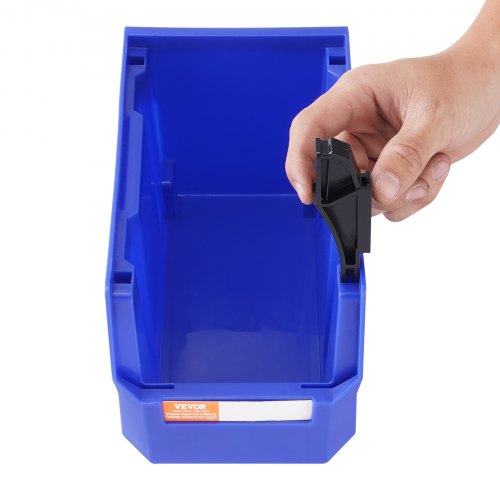 Opbevaringsboks, 27,6x13,9x12,8 cm, Blå/Rød, Plastik, Stabelbar Opbevaring