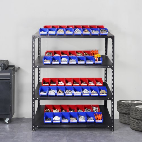 Opbevaringsboks, 137x105x78 cm, Blå/Rød, Stabelbar plast organizer