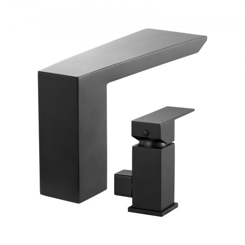Romersk badekarsarmatur, 3-huls vandfalds badekarsarmatur sæt, 22,7x7,2x17,5 cm, sort, rustfrit stål