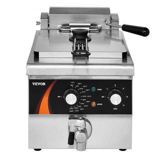 Frituregryde, Elektrisk Bordmodel 8,5L Rustfrit Stål, Sølv
