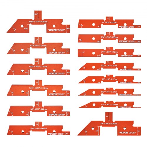 Routerbord opsætningsstænger, 14 stk., 27.5x17x5.6 cm, Orange, Aluminium