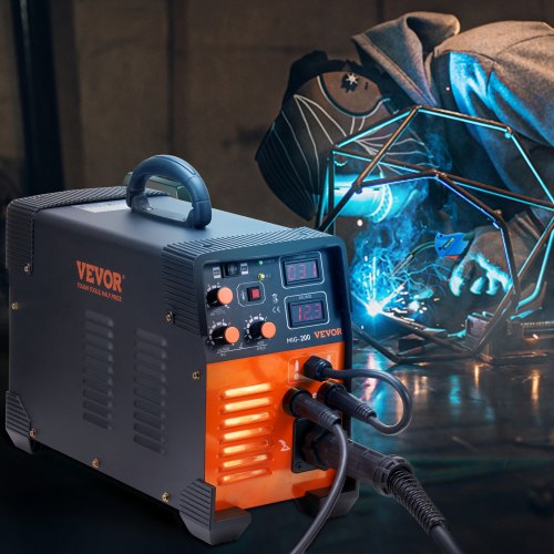 Svejsemaskine, 3 i 1 MIG TIG Bue Svejser 200 Amp, 43x18.5x11.7 cm, Digitalt Display