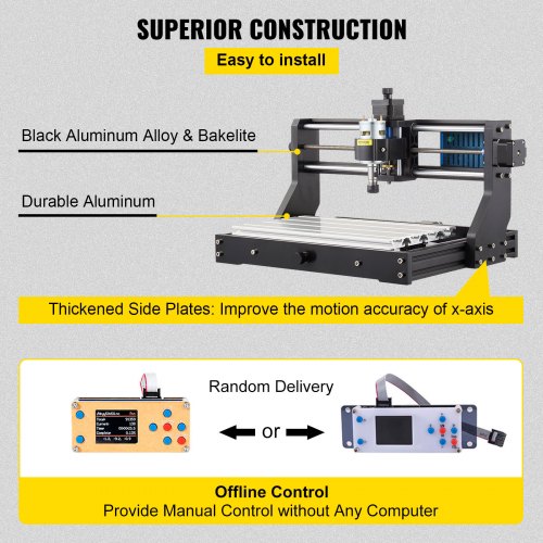 CNC-graveringsmaskine 300x180x45 mm, aluminium, graveringsværktøj