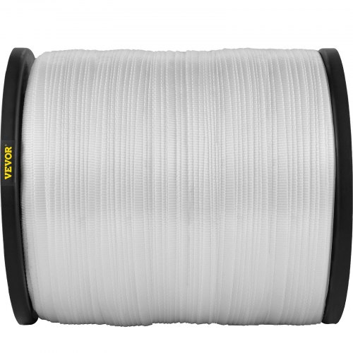 Polyester træksnor 961x1,27 cm hvid, fladt reb, træk