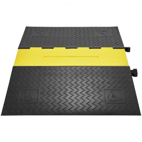 Kabelbeskytter rampe, 114,5x80x5 cm, Sort, Gummi