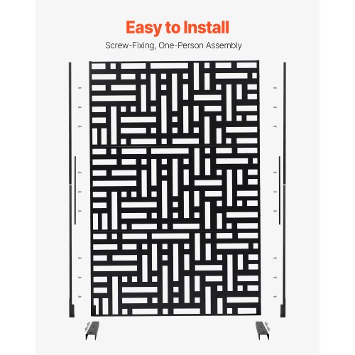 Rumdeler, 120x50,8x193 cm, Sort, Metal