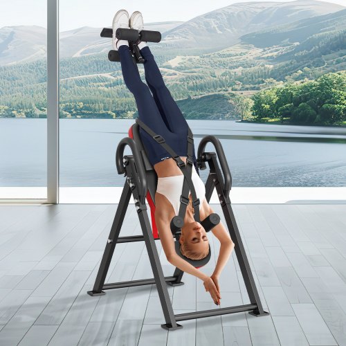Inversionstabel, 136 kg kapacitet, rød, styrketræningsudstyr