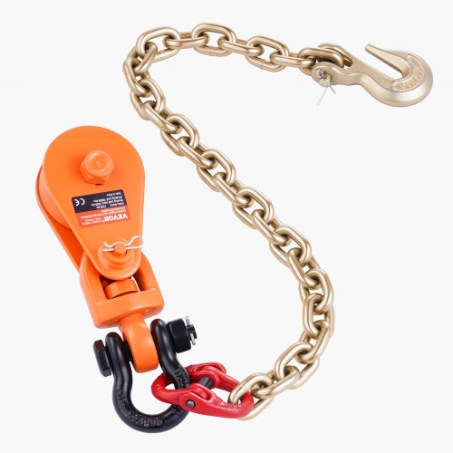 Snatch Block Talje, 2 Ton med G80 Kæde, 23.5x7.4x3.7 cm, Metal