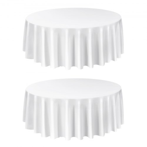 Bordduksset, 304,8 cm diameter, vit, polyestertyg