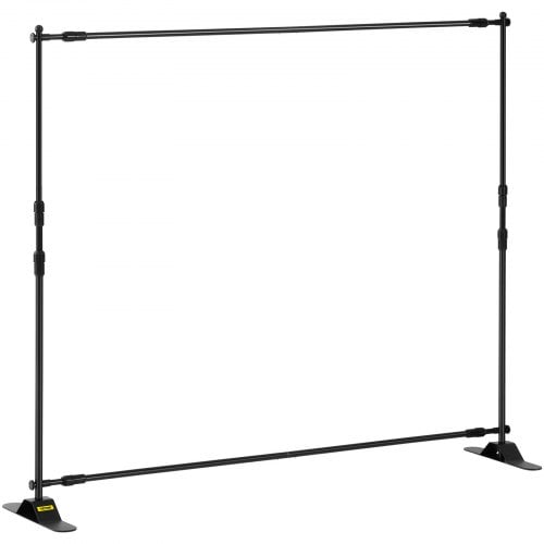 Baggrundsbannerstativ, 243,8x243,8 cm, Sort, Justerbar aluminiumsramme