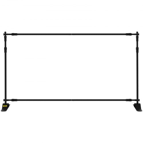Baggrundsbannerstativ, 243,8x243,8 cm, Sort, Justerbar aluminiumsramme