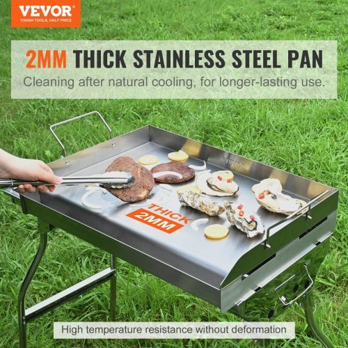 Grillpande, 59x40x10 cm, Sølv, Rustfrit Stål