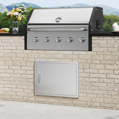 BBQ adgangsdør, 68,5x50,8x4,5 cm, rustfrit stål, udendørs køkken