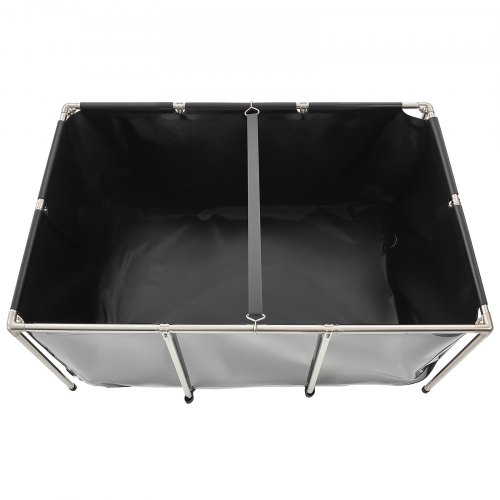 Fiske dam, 150x100x70 cm, Sort, PVC rustfrit stål stel